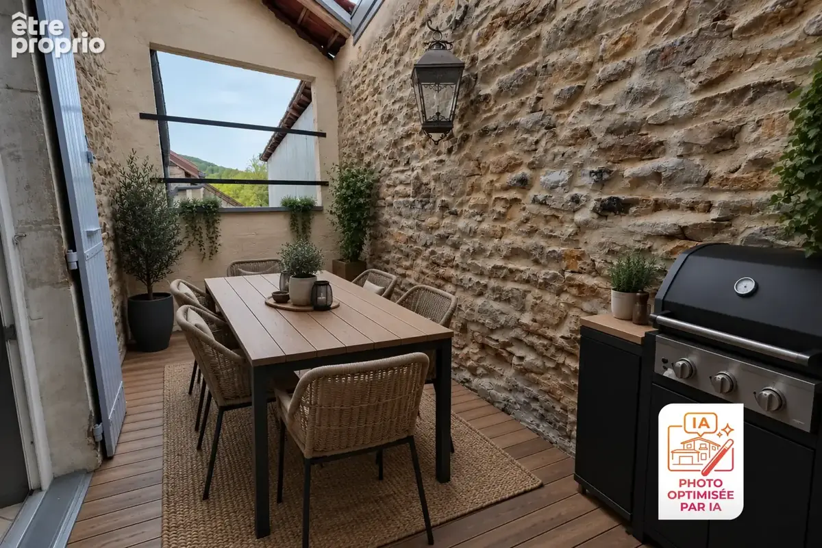 Maison de village en pierre   86 m2   Impasse au calme, cour et terrasse - photo 9