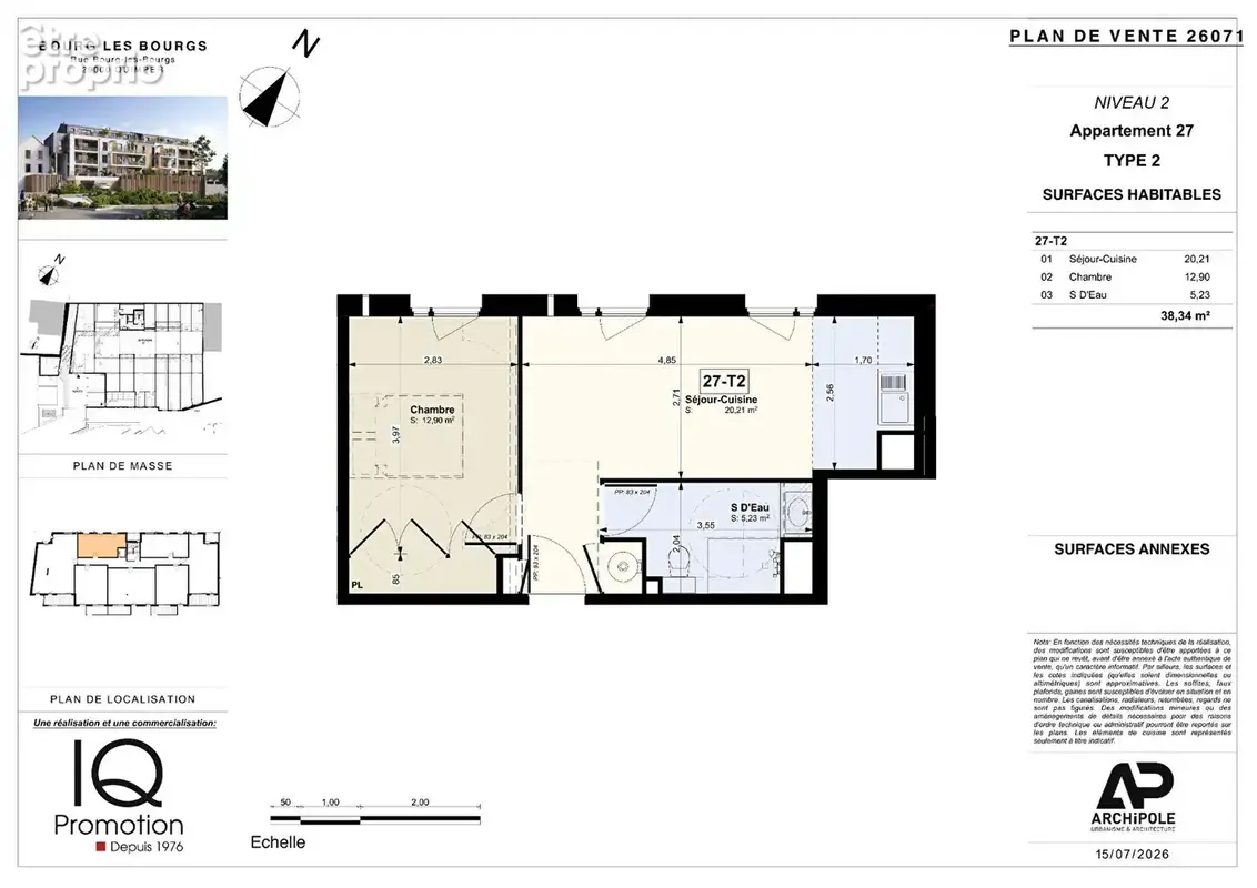 Quimper - "bourg les bourgs" - appartement t2 neuf de 38.34 m² - photo 3