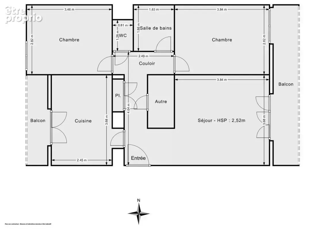 Appartement 3 pièces de 58 m² avec balcons, rue de Belfort, Besançon - photo 2