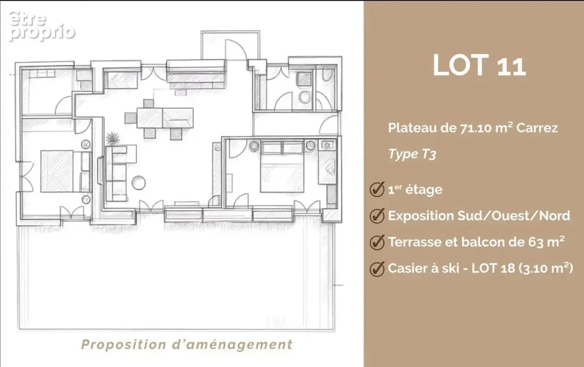 Pelvoux : T3 à aménager avec terrasse de 60m² - photo 2