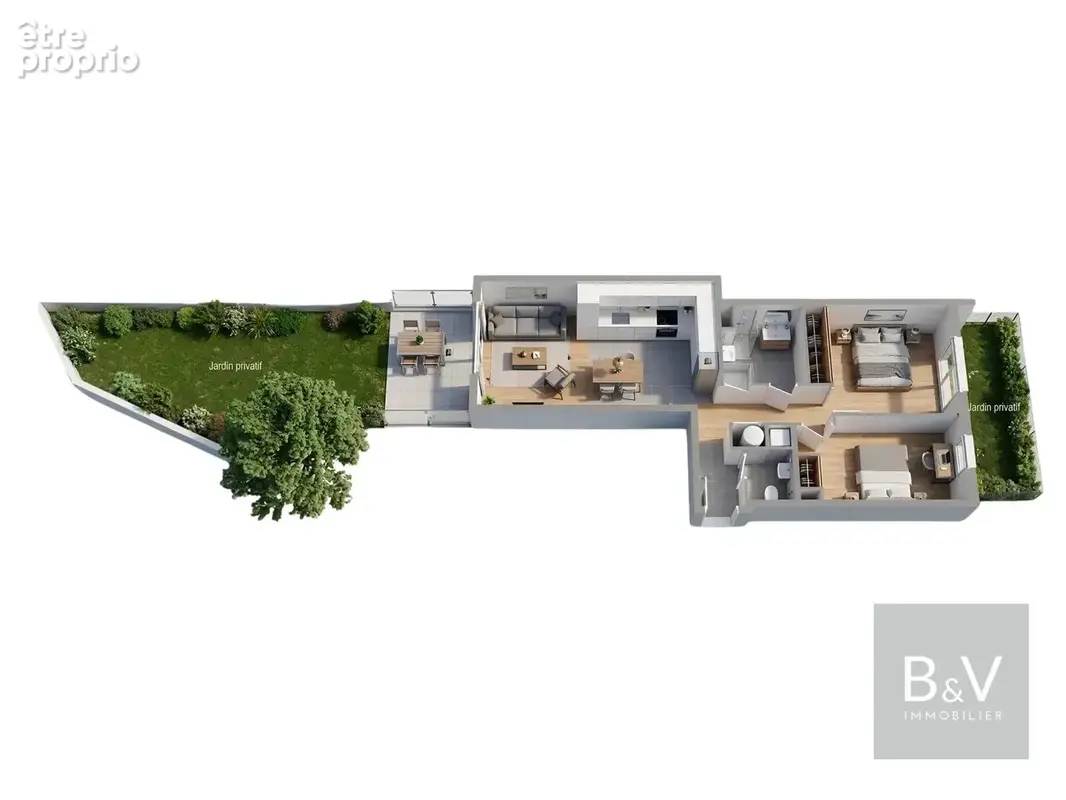 Appartement 3 pièces avec terrasse, jardins privatifs et 2 parkings en sous-sol - photo 5