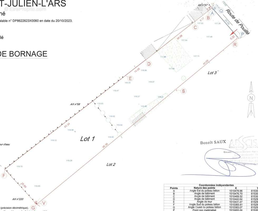 Terrain constructible à vendre de 3386 m² au calme à SAINT JULIEN L'ARS - photo 3