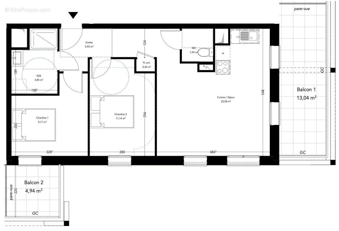Appartement 57 m² à Pleneuf-Val-Andre  - photo 3
