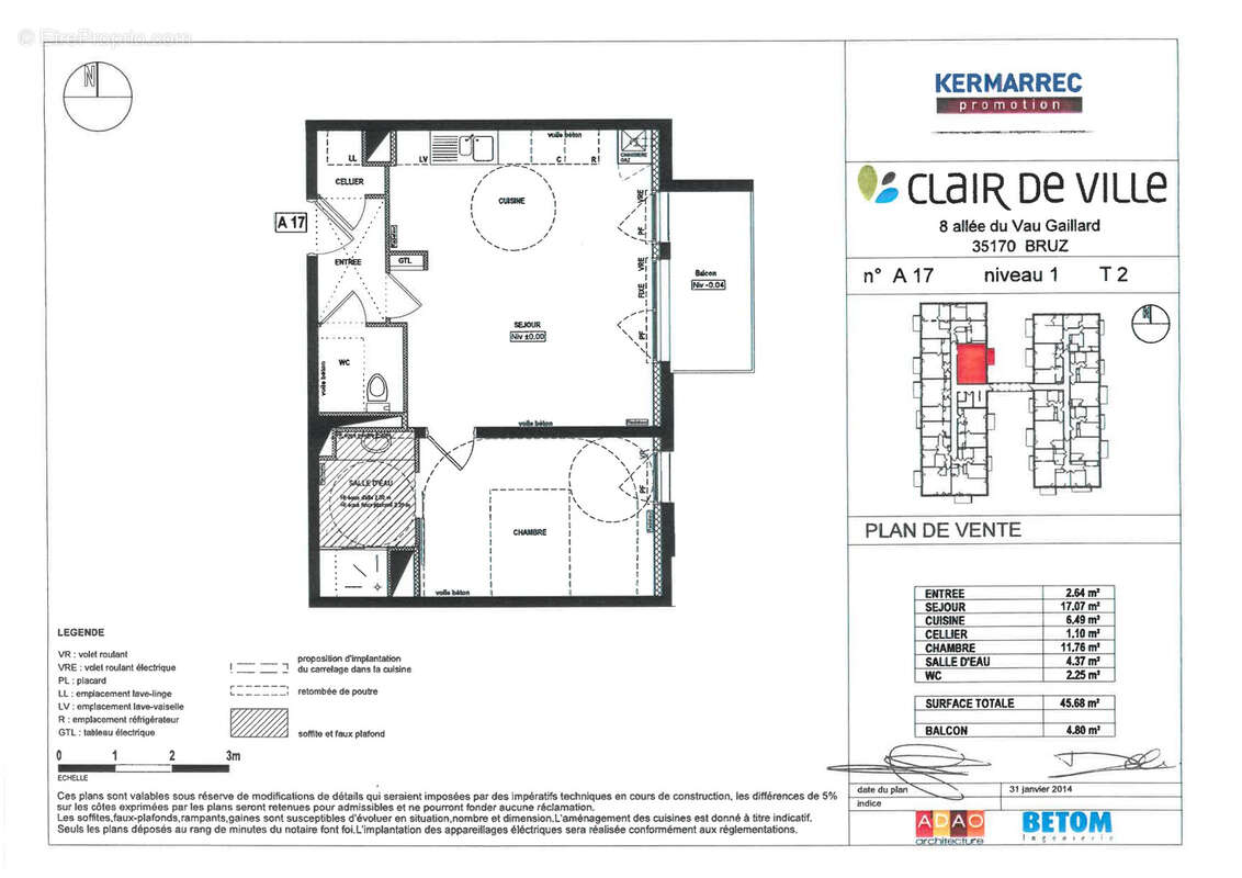NOUVEAU dans notre agence : Appartement lumineux avec balcon, parking sécurisé et ascenseur à Bruz centre - photo 10