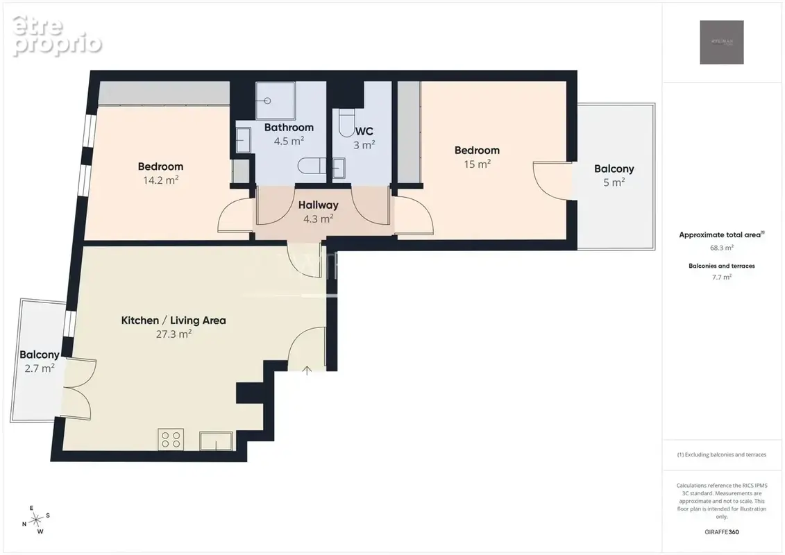 Appartement moderne avec deux balcons et place de parking en garage – Nice Le Port - photo 13