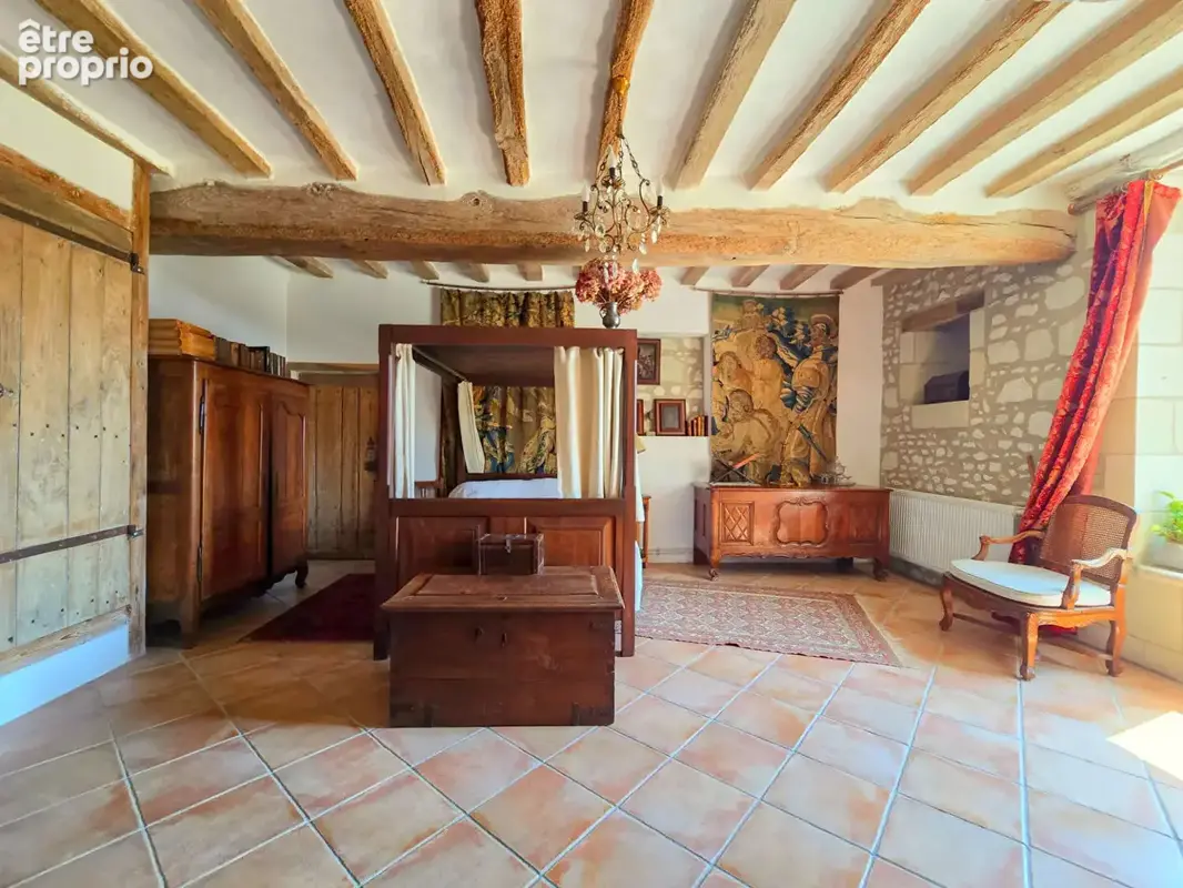Maison de caractère à vendre à Vaudelnay avec piscine, dépendances et caves troglodytes - photo 6