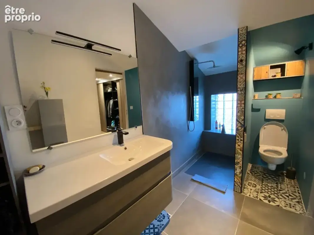 Salle d'eau avec toilettes
