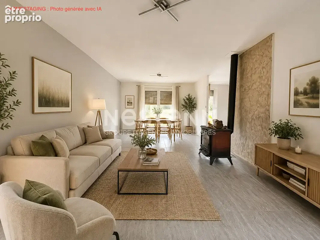 EVRES : Maison de plain pied, 4 pièces, 3 chambres, garage et jardin - photo 2