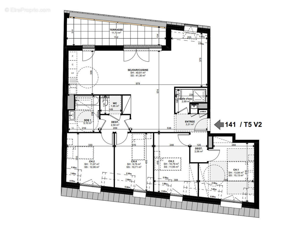 Neudorf - Schluthfeld, appartement 5 pièces en attique de 105m2 avec terrasse - photo 2