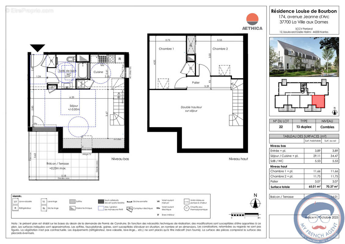 Duplex en vente pour petite famille à La Ville-Aux-Dames - photo 1