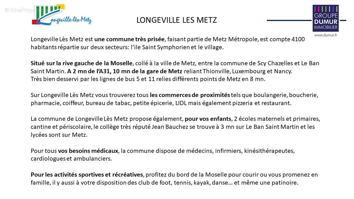 Appartement à LONGEVILLE-LES-METZ