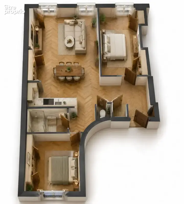Appartement Lyon 3 pièce(s) 67.5 m2 - photo 6