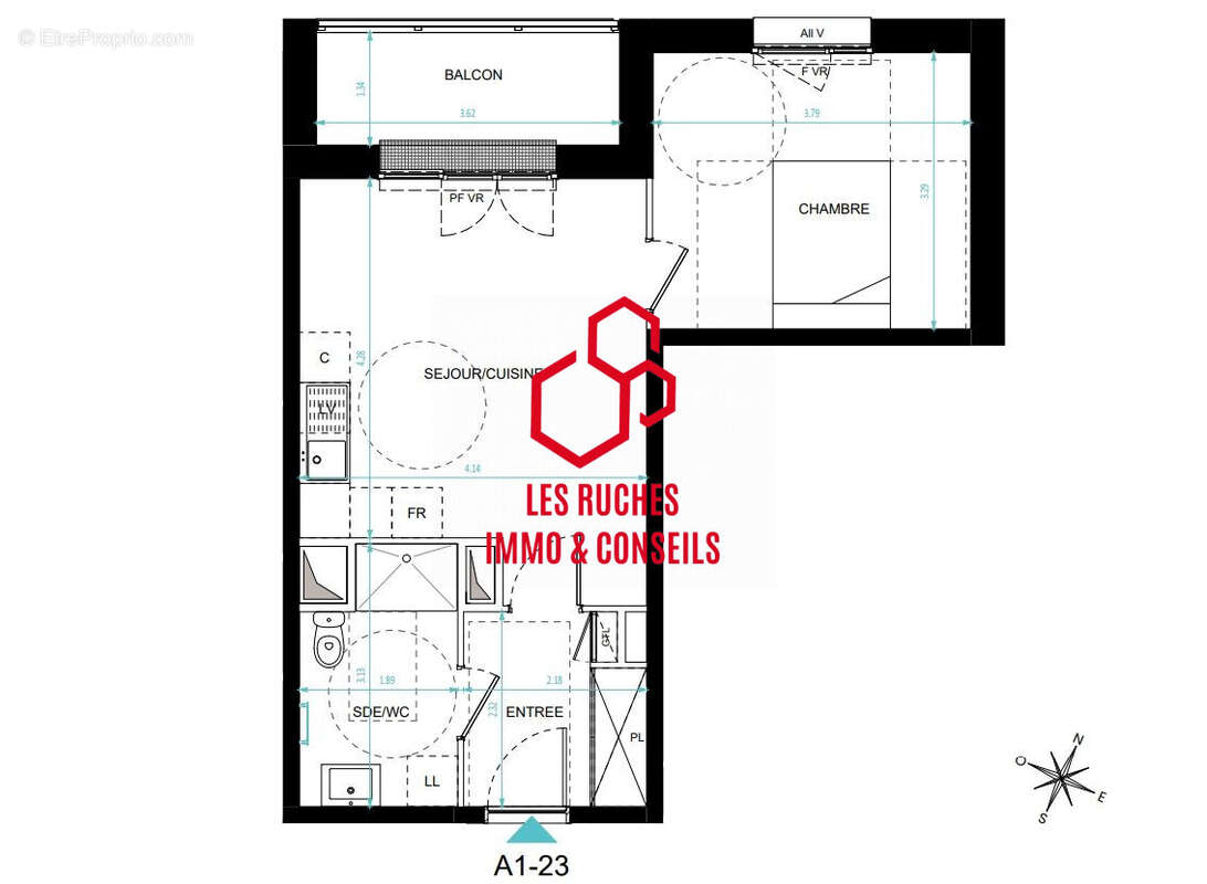 Appartement 41 m² à Magny-Le-Hongre  - photo 3