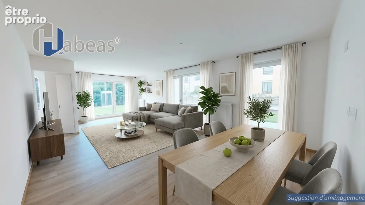 Appartement T3 de 58.65 m² avec jardin de 101m², terrasse  et deux parkings - photo 1