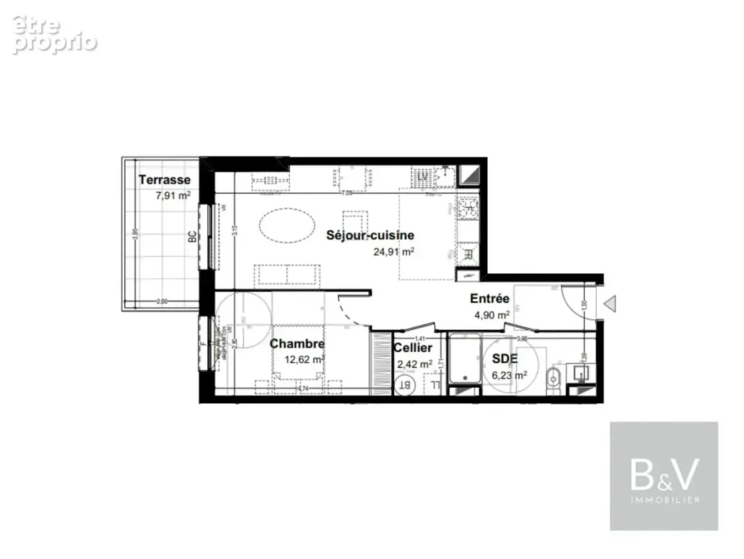 Appartement 2 pièces de 51 m² avec terrasse et parking en sous-sol - photo 5
