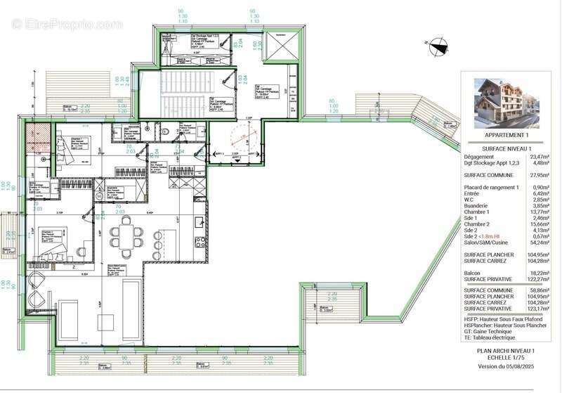 ''les bureaux et logements de ferdinand'' briancon  centre ville appartement t3 1er étage - photo 5