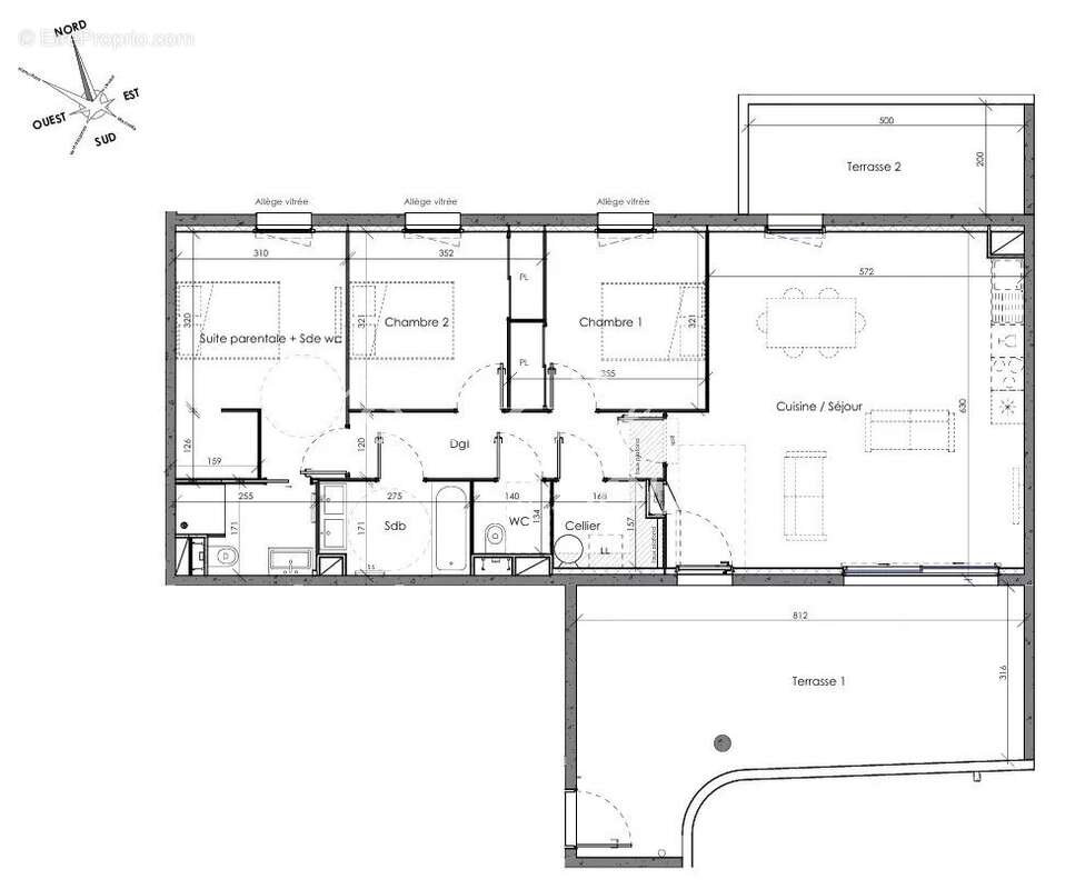 Appartement t4 avec terrasses, arpeggio, canet en roussillon - photo 7