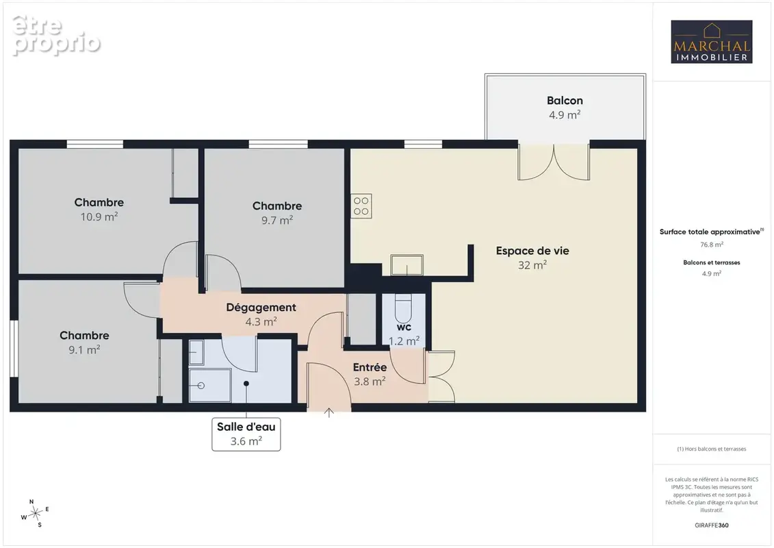 Appartement 4 pièces avec balcon et stationnements à Guénange - photo 6