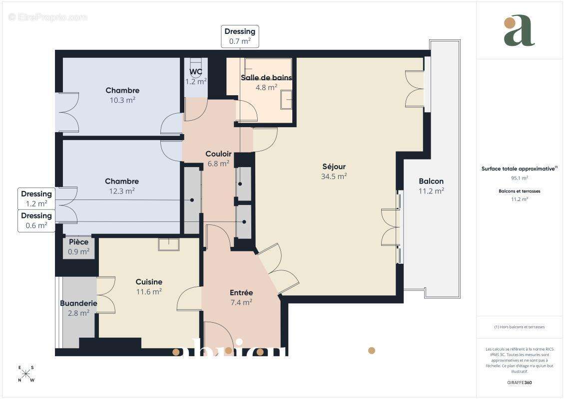 Appartement 3 pièces de 94 m² –Quartier La Torse –  13100 Aix-en-Provence - photo 3