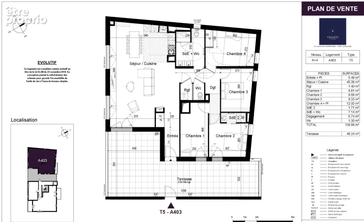 Appartement La Rochelle 5 pièce(s) 109.96 m2 - photo 6