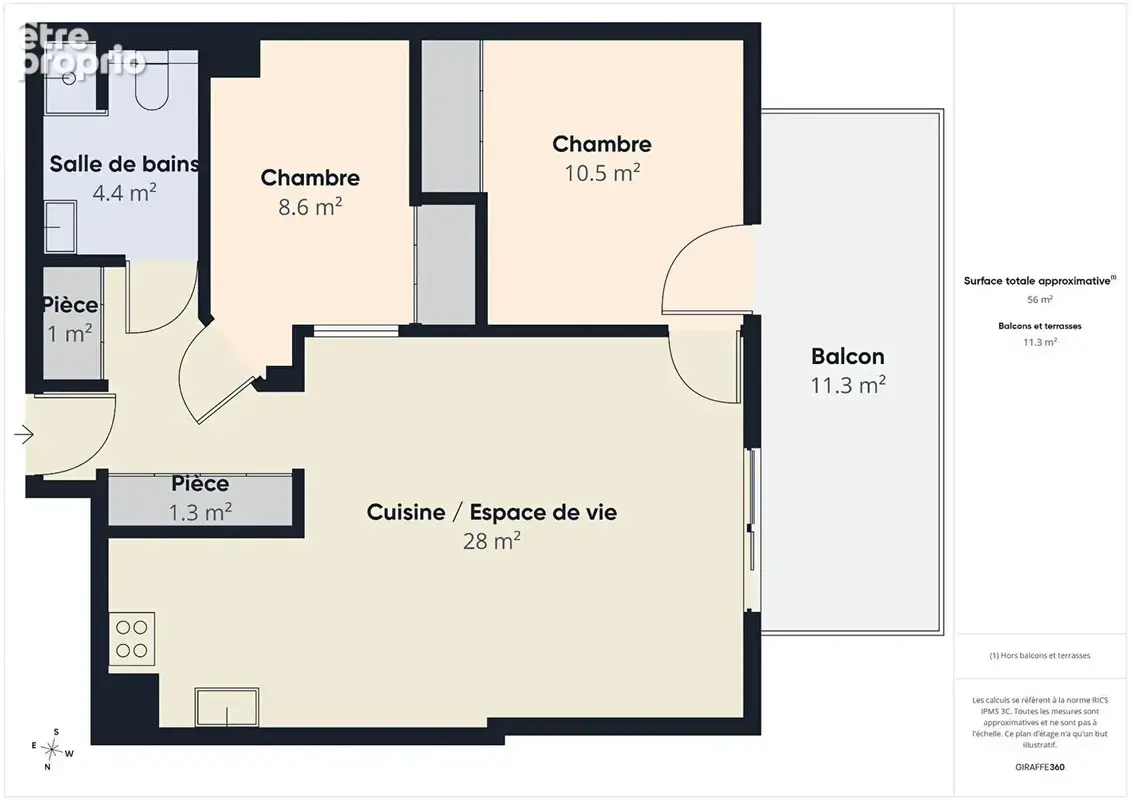 Appartement récent T3 - 56 m2  avec terrasse, garage et cave - photo 17