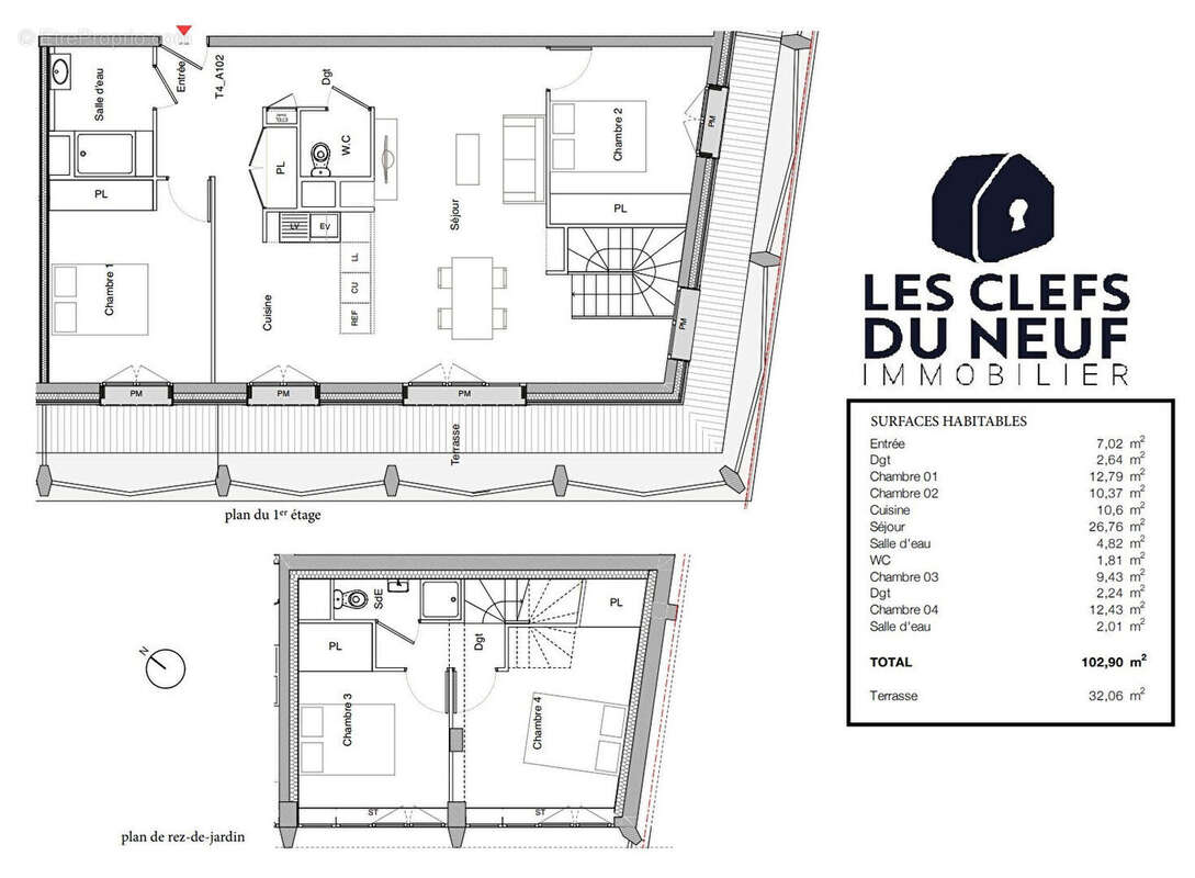 Appartement Toulouse 5 pièces de 103 m2 + 32m² de Terrasse / SAINT-MARTIN-DU-TOUCH - photo 12