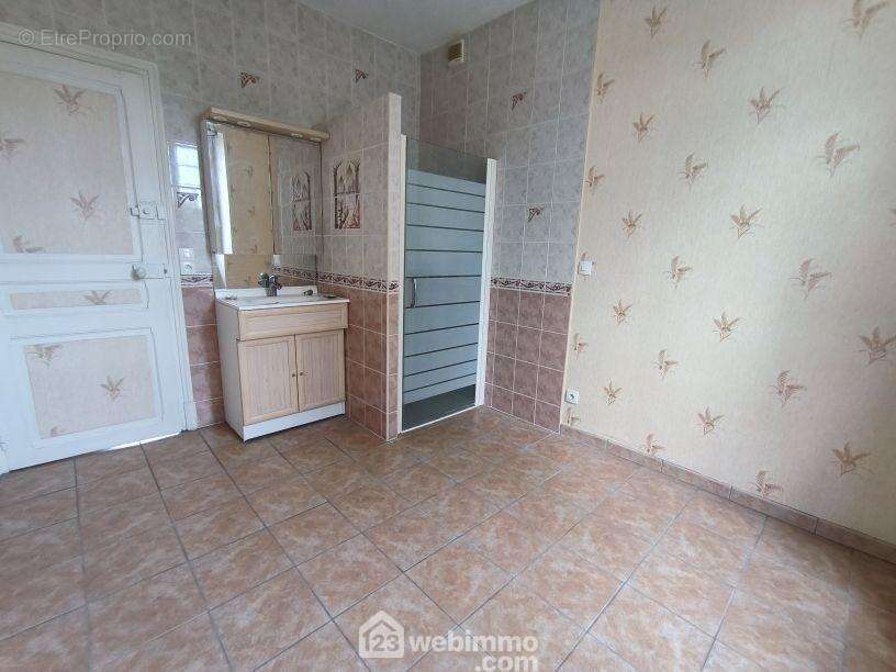 Une chambre de 9 m² avec douche et vasque sur meuble - Maison à VAILLY-SUR-AISNE