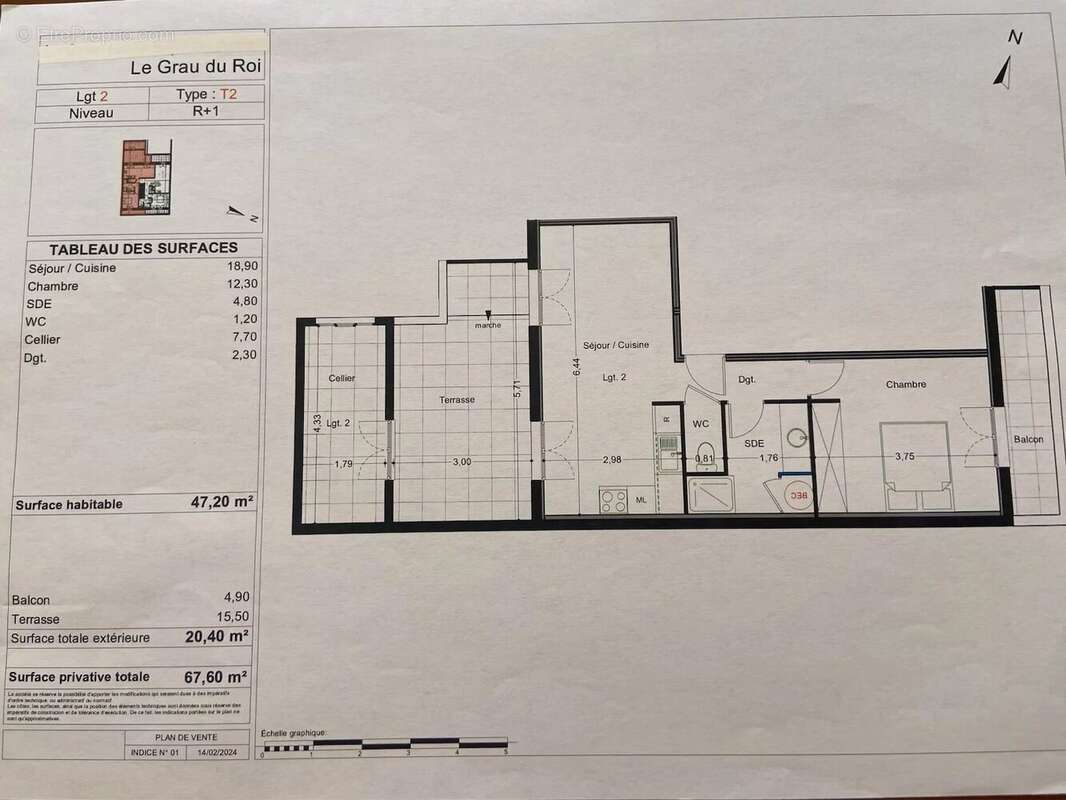 Appartement t2 rive droite 1er etage - photo 7