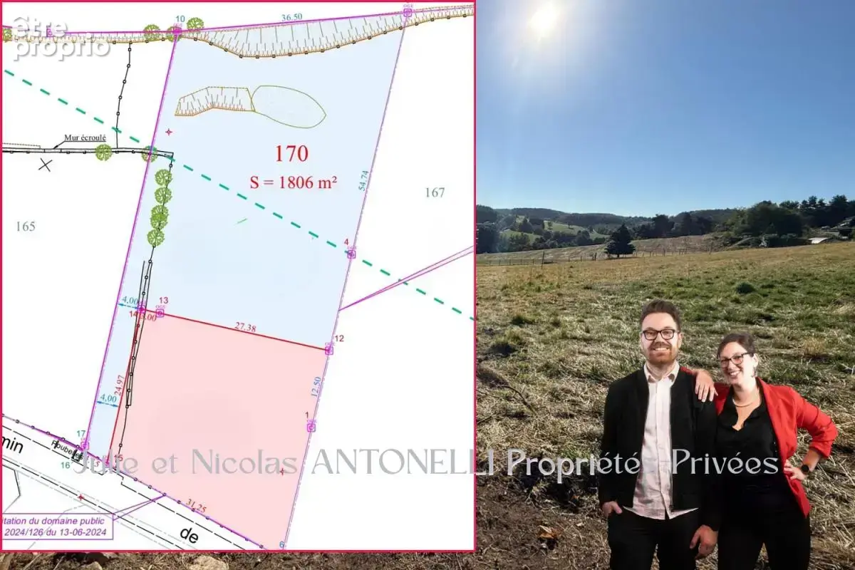 SAINT JUST MALMONT 43240 Terrain  1806 m² dont 800m² constructibles hors lotissement - photo 8