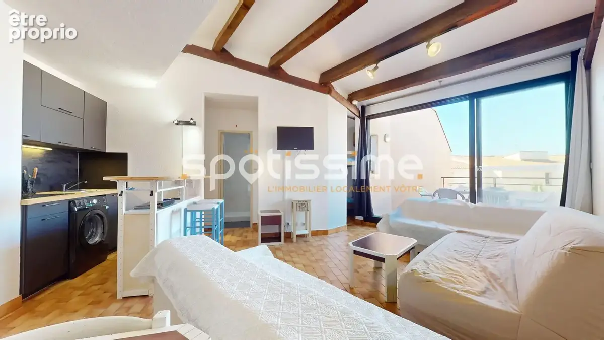 Cap d'agde  avant-port  grand studio cabine avec terrasse et solarium privé vue port - photo 21