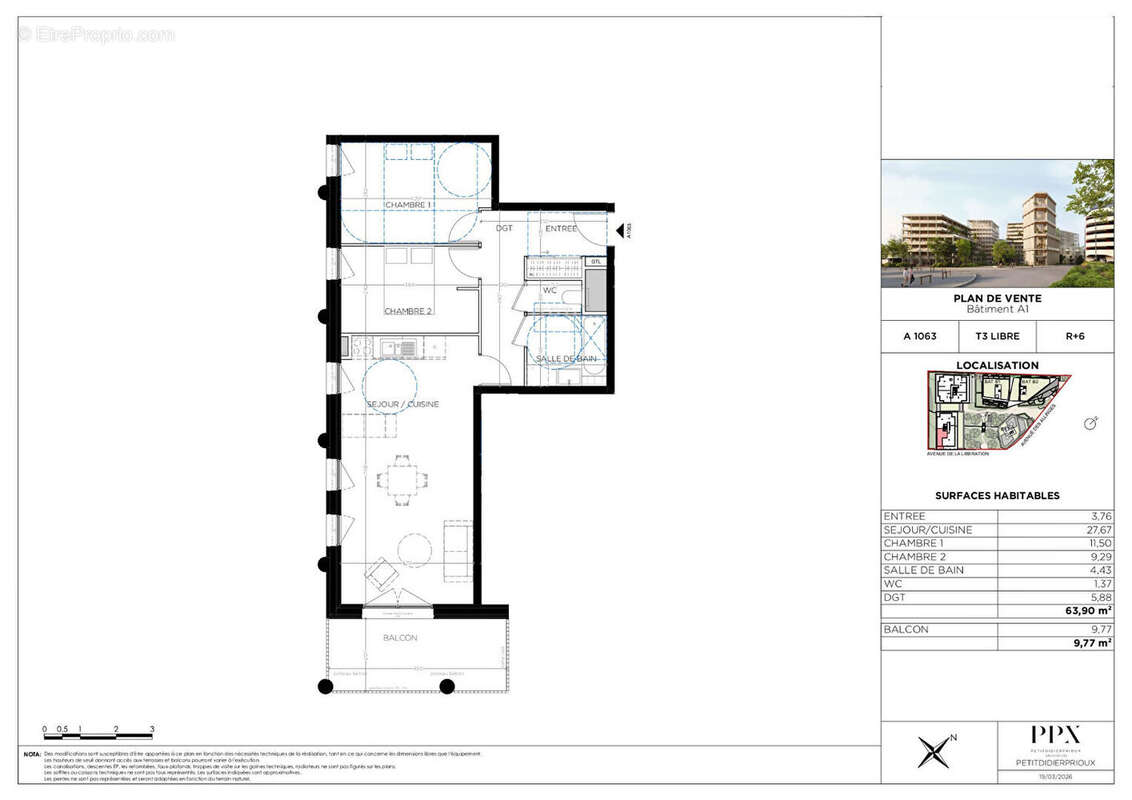 THONON LES BAINS - Appartement T3 - 63.90m² - photo 2