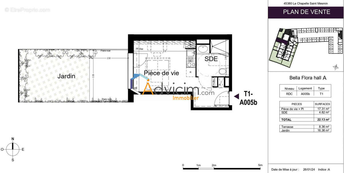 Appartement à LA CHAPELLE-SAINT-MESMIN