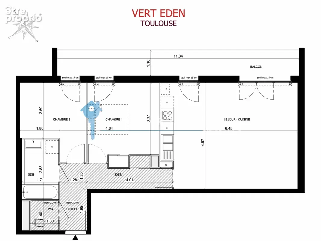 Appartements T3  Toulouse Montaudran - 68 m2 - photo 6
