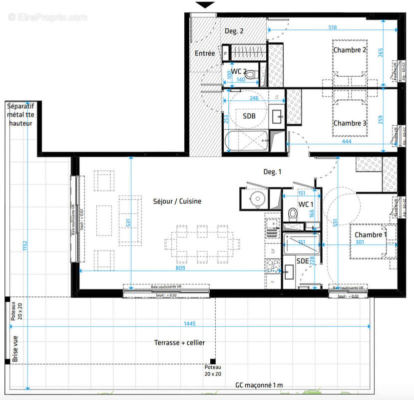 Appartement T4 - Saint Clement de Rivière - photo 2