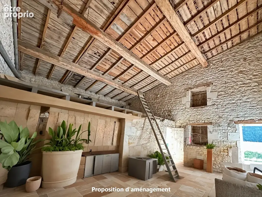 Maison charentaise à rénover de 111 m² avec grange attenante de 50 m² à Saint-André-de-Lidon (17260) - photo 16