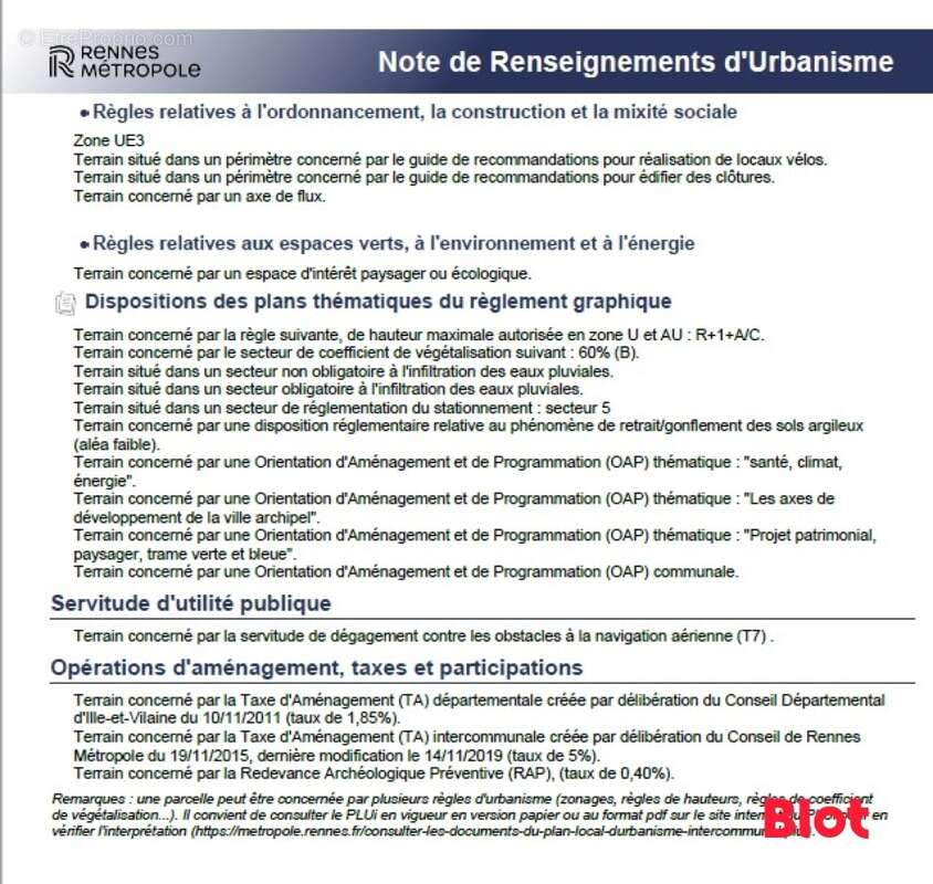 Terrain à CESSON-SEVIGNE