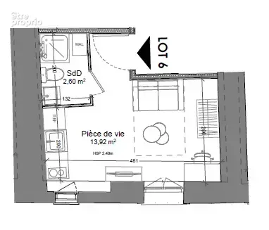 Appartement 1 pièce 18 m² à vendre à Villeurbanne (69100) - photo 3