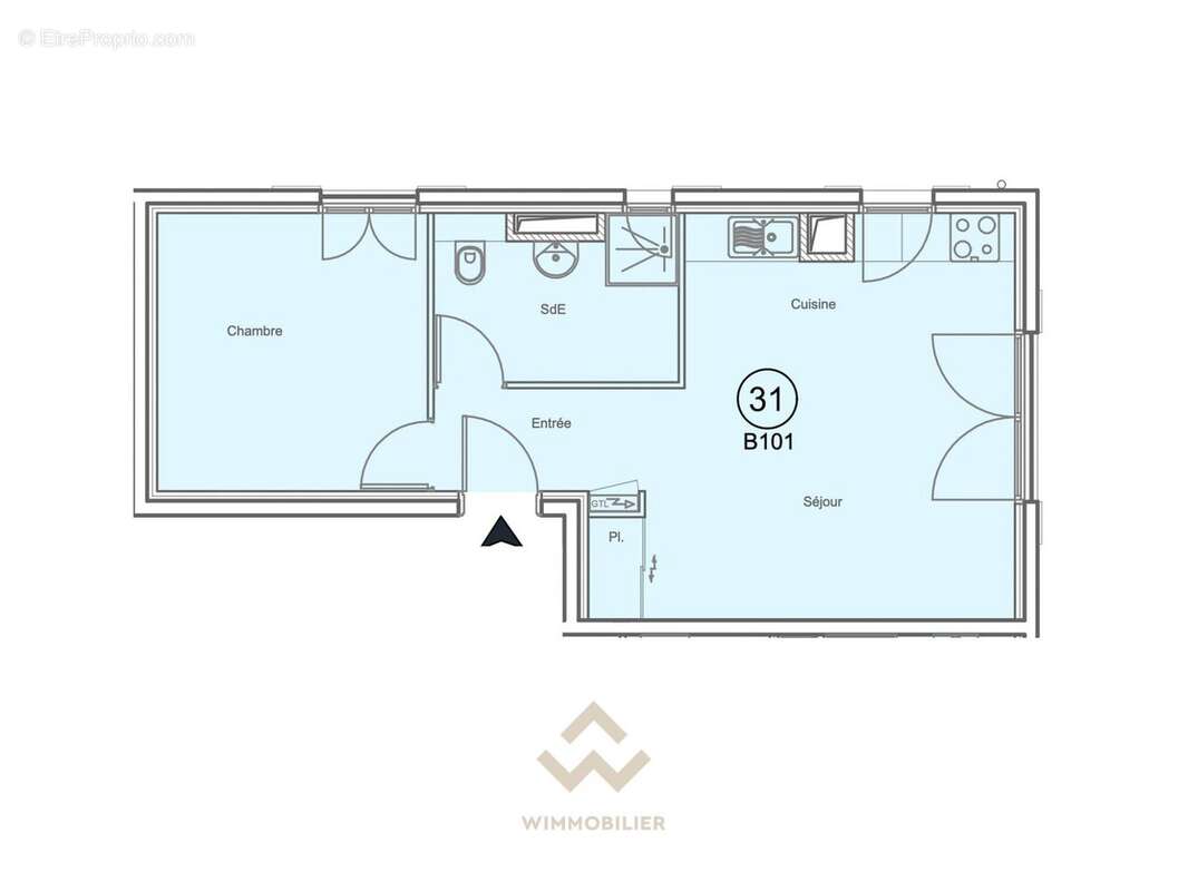 Appartement T2 - Plan indicatif - La Garde 83130