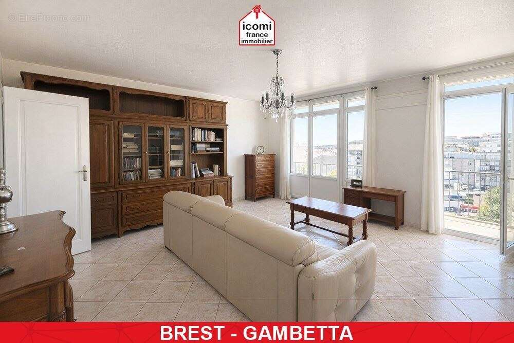 Finistere - brest (29200) - a vendre - appartement - t4 - 2 chambres - vue mer - dalle beton - ascenseur - proche gare - dpe d - - photo 9
