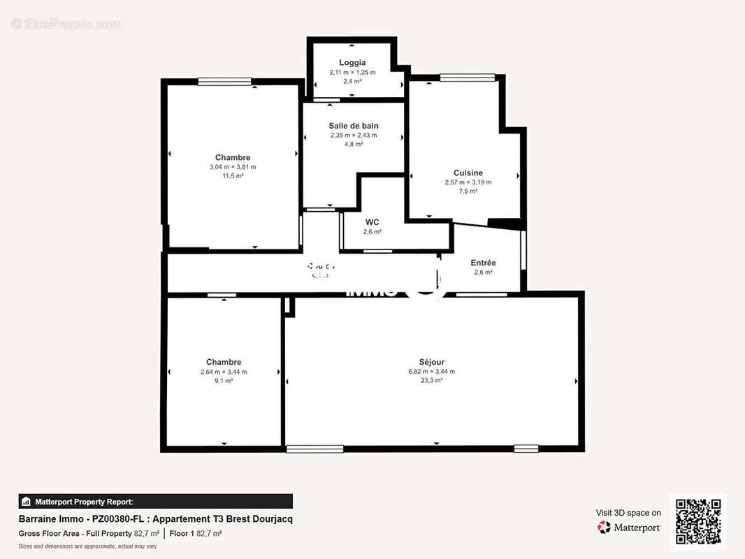 Barraine Immo - A vendre - PZ00380-FL : Appartement T3 Balcon Secteur Dourjacq - photo 17
