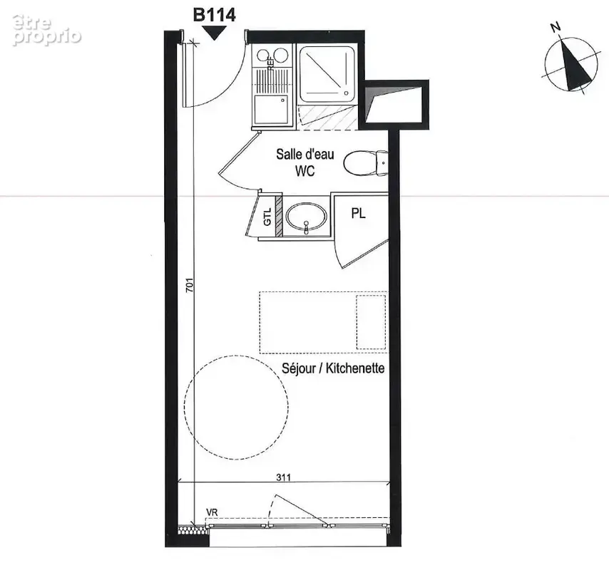 Appartement Rennes 1 pièce(s) 20.53 m2 - photo 11