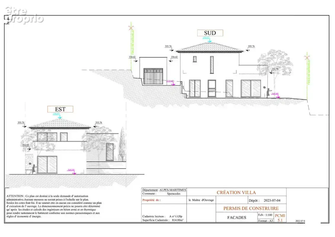 Terrain - PC Villa, piscine, Garage. Vue Mer, Proche Village - photo 14