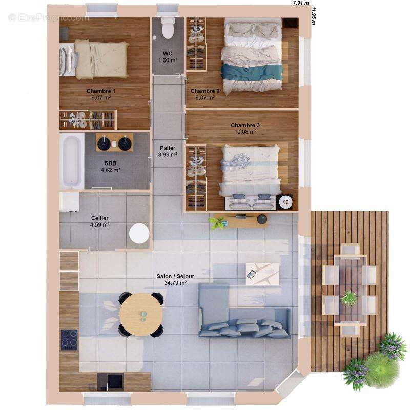 Maison 5 pièces 78 m2 - photo 7