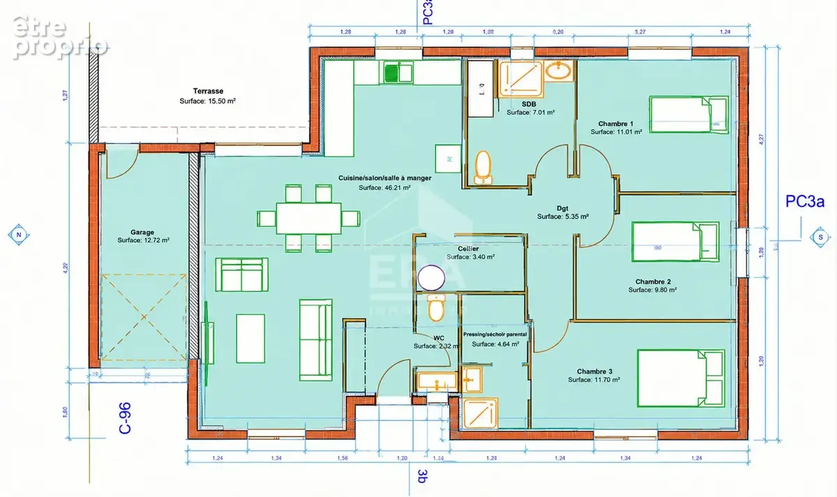 Maison 102m² à montpon-ménestérol - photo 11