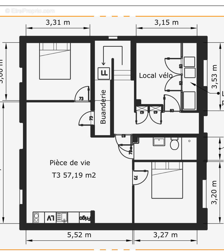 Appartement à CAUDAN