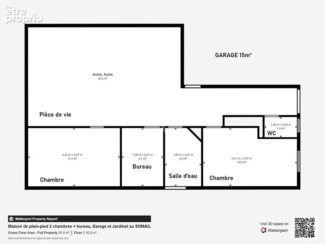 HAMEAU LE SOMAIL - Pavillon de plain-pied 2 chambres, bureau, garage et jardinet - photo 13
