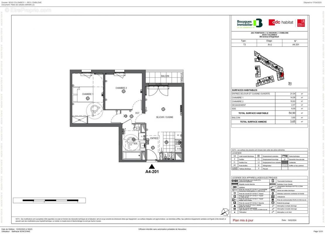 Appartement à BOIS-COLOMBES