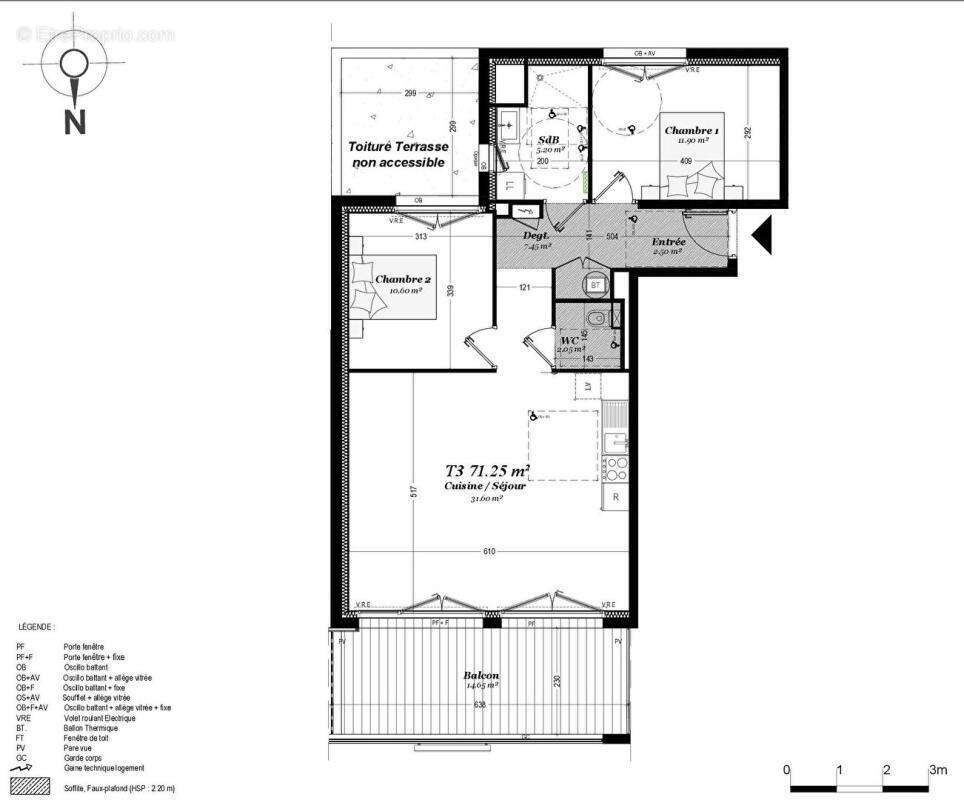 Vente appartement T3 de 71 m² avec vue sur le port et grand balcon,  Perros-Guirec( 22700) - photo 3