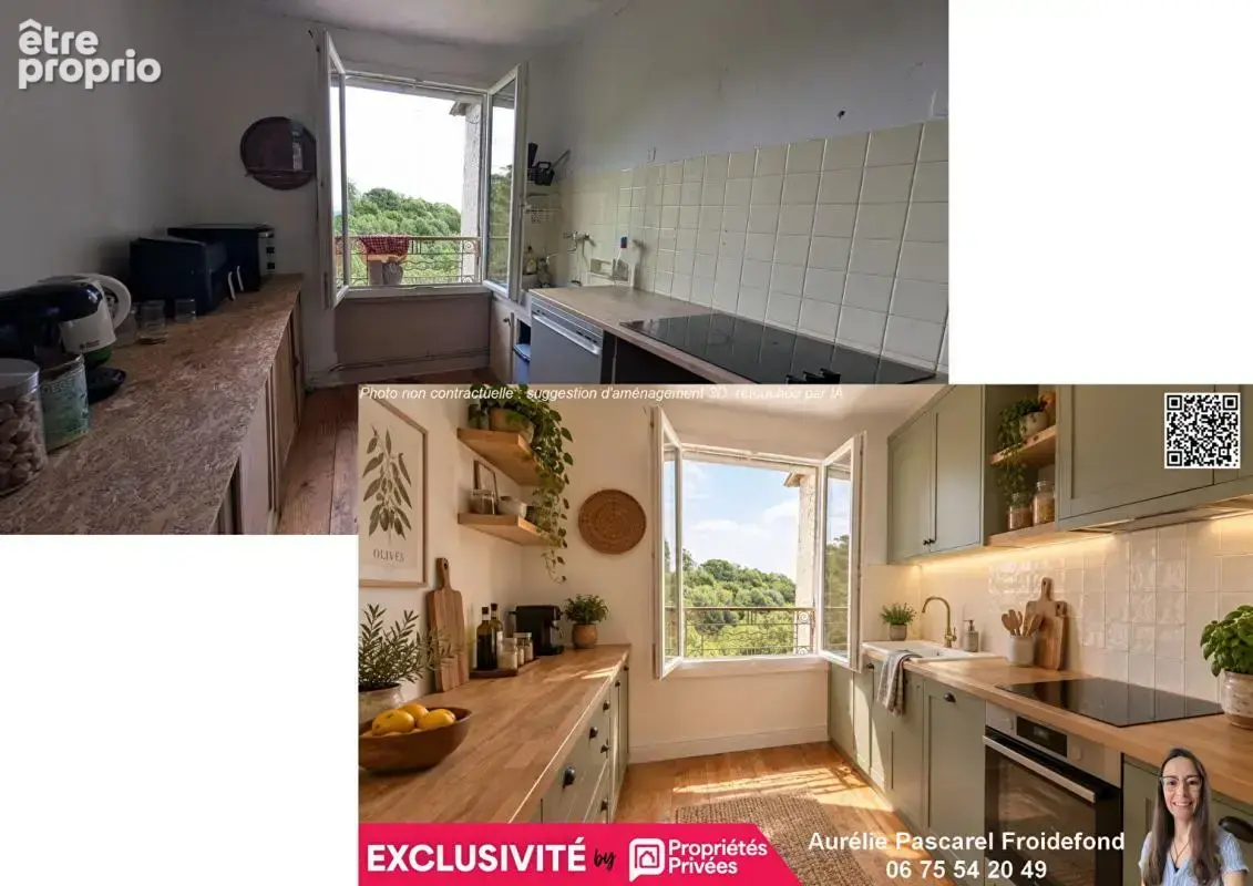 98 990 euros - voutezac (19130) - maison de village t4 d'environ 72m2, 3 chambres, avec cave et terrasse sur terrain de 205m² - photo 2