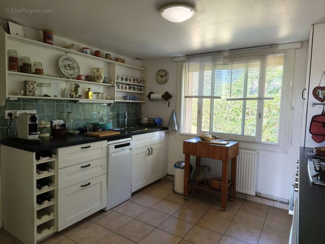 Cuisine familiale bien agencée avec vue sur le jardin. - Maison à L'ISLE-EN-DODON